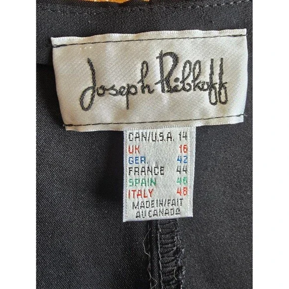 Joseph Ribkoff black wider leg pants with zipper and no buttons women's size 14 - Picture 7 of 9